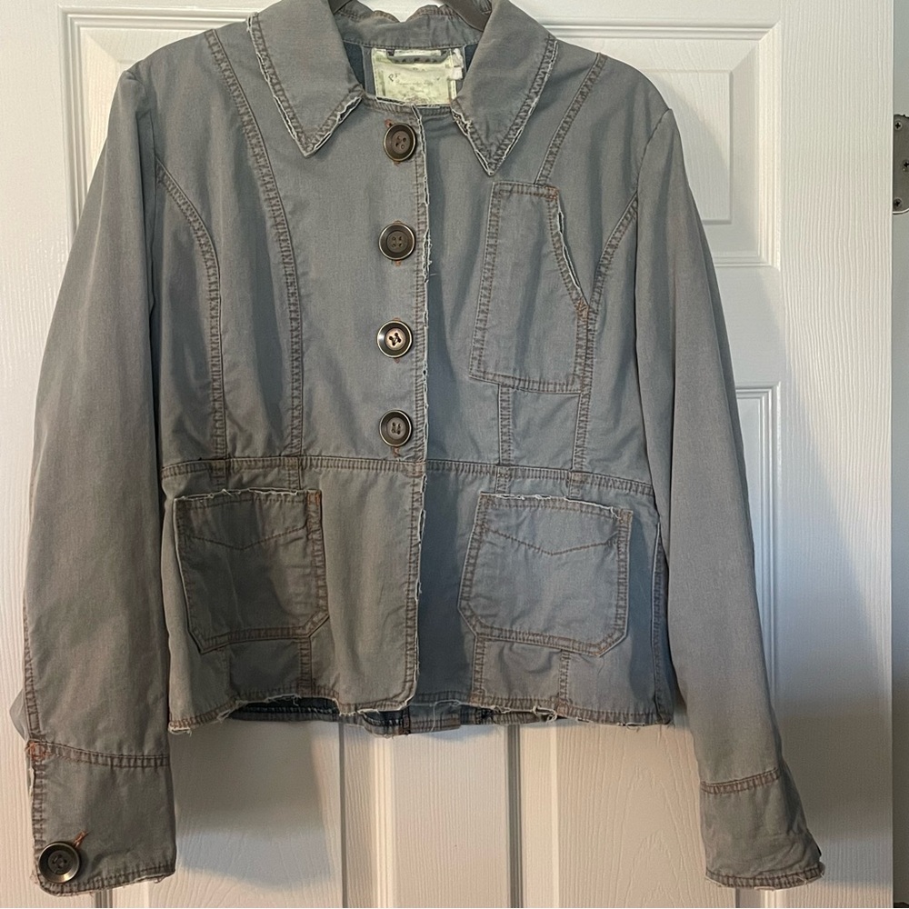 Denim Button-Up Jacket - image 2